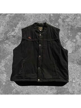 Wyoming Traders Insulated Western Vest Mens XXL Black Ranch Workwear Snap Cowboy